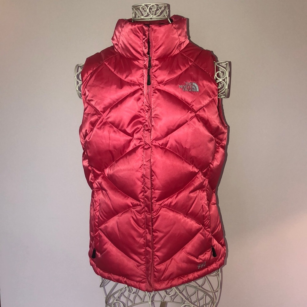 North Face 550 down fill Coral color vest like new